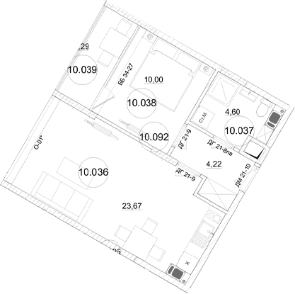 2-комн., 42.65 м²