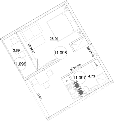 1-комн., 33.58 м²