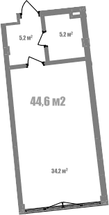 Студия, 44.6 м²