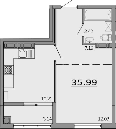 1-комн., 32.85 м²