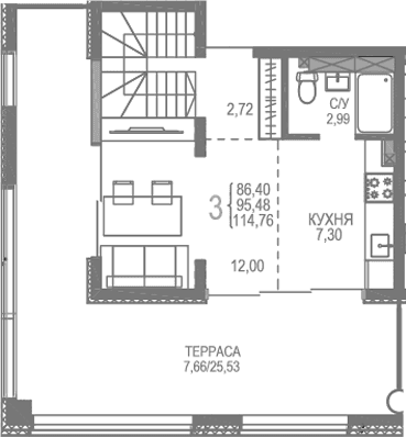 3-комн., 106.57 м²