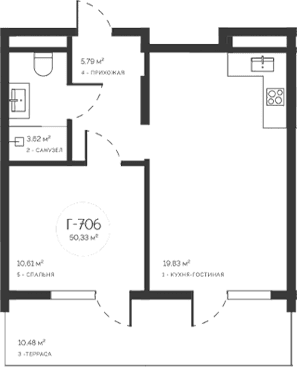 2-комн., 39.85 м²