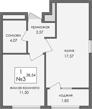 1-комн., 36.71 м²