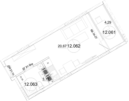 Студия, 24.44 м²