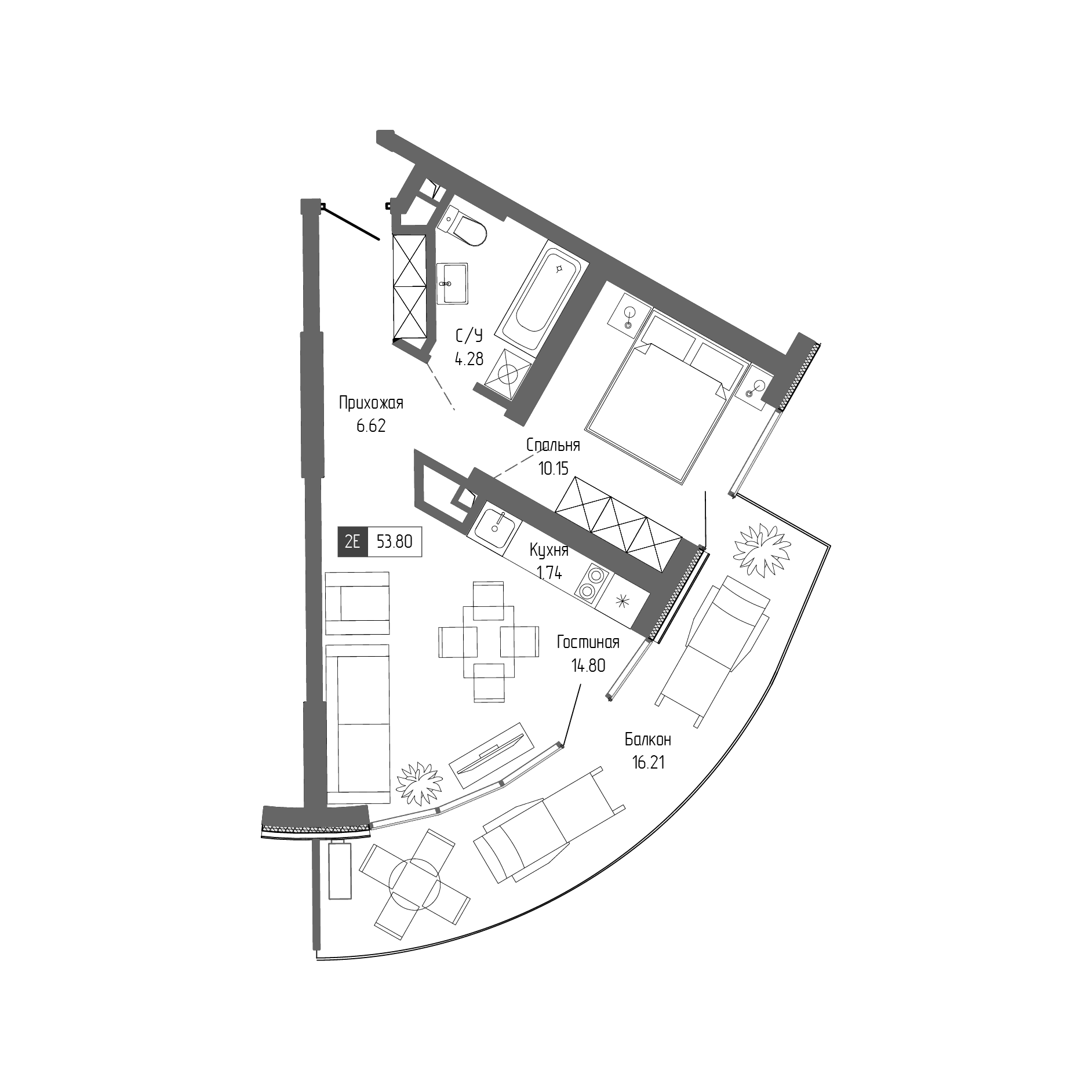 2-комн., 37.59 м²