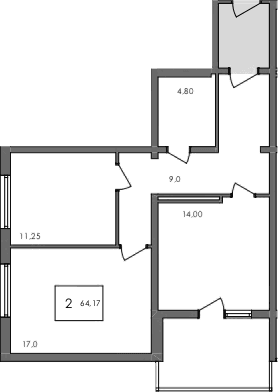 2-комн., 62.97 м²