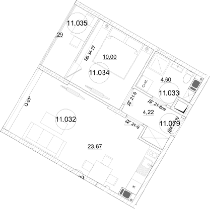 2-комн., 42.63 м²