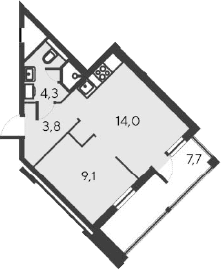 2-комн., 31.2 м²