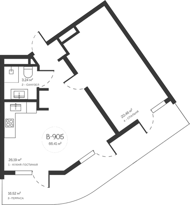 2-комн., 49.89 м²