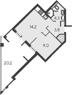 2-комн., 31.3 м²