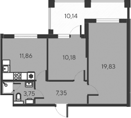3-комн., 52.97 м²