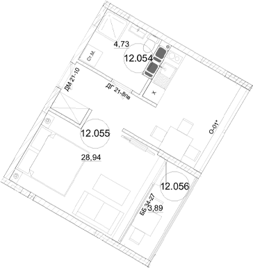 1-комн., 33.58 м²
