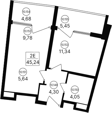 2-комн., 35.11 м²