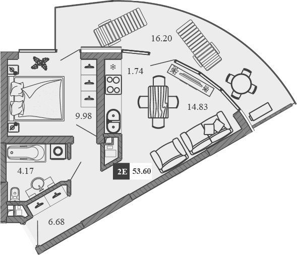 2-комн., 37.4 м²