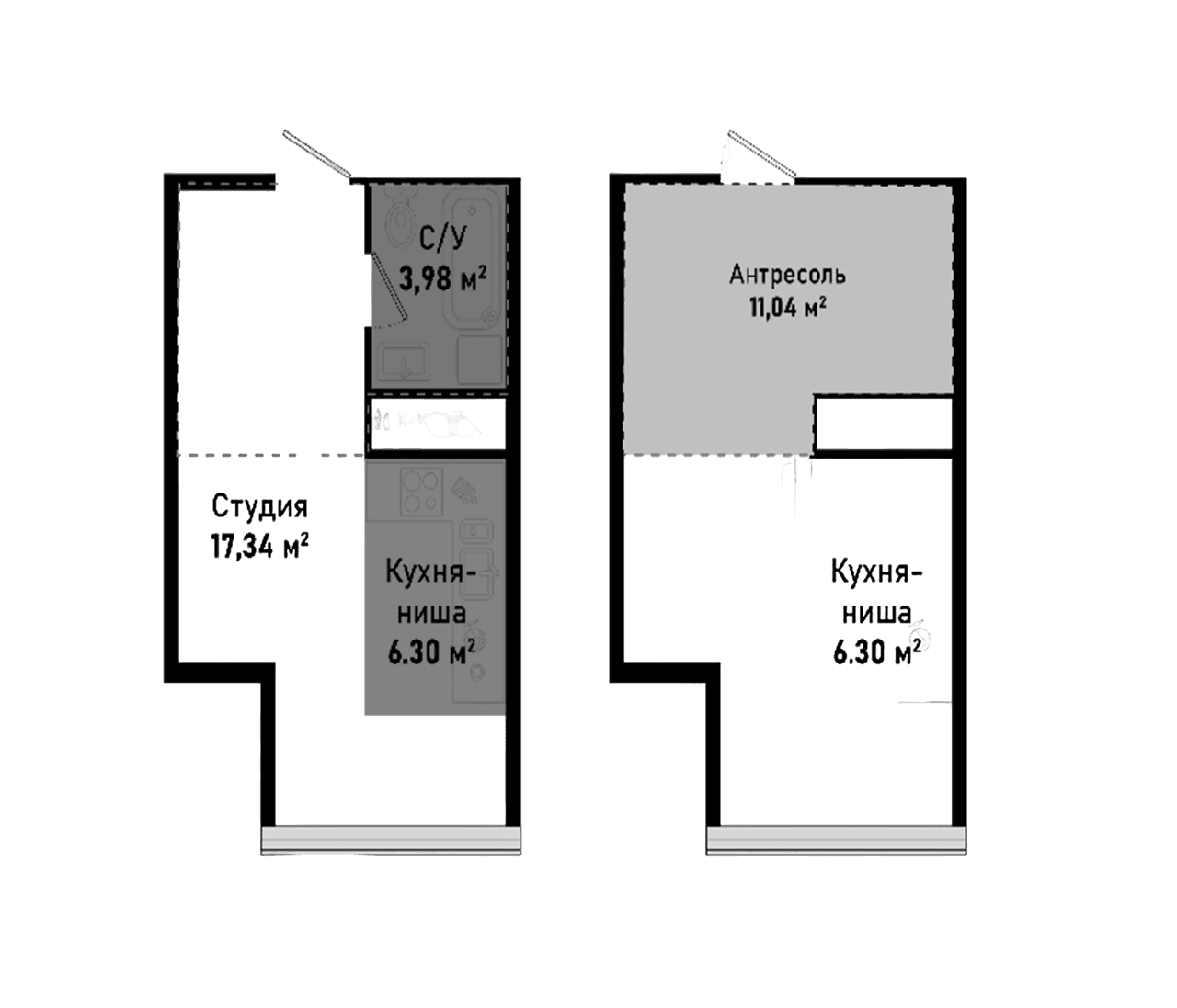 1-комн., 38.66 м²
