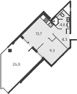 2-комн., 32.1 м²