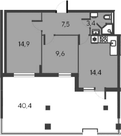 3-комн., 49.8 м²