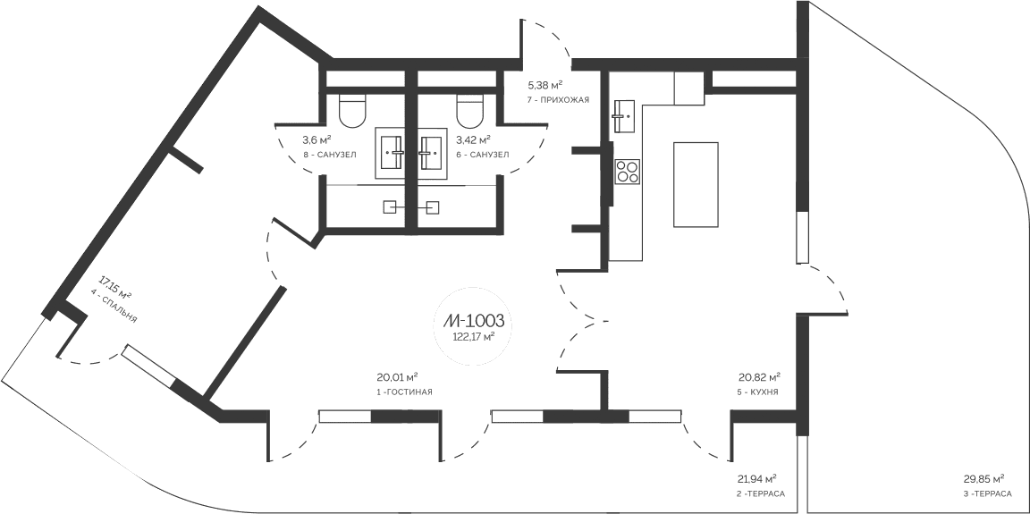 3-комн., 70.2 м²