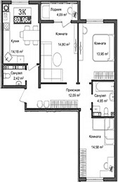 3-комн., 73.51 м²
