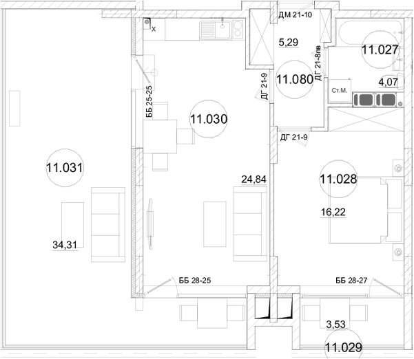 2-комн., 58.5 м²