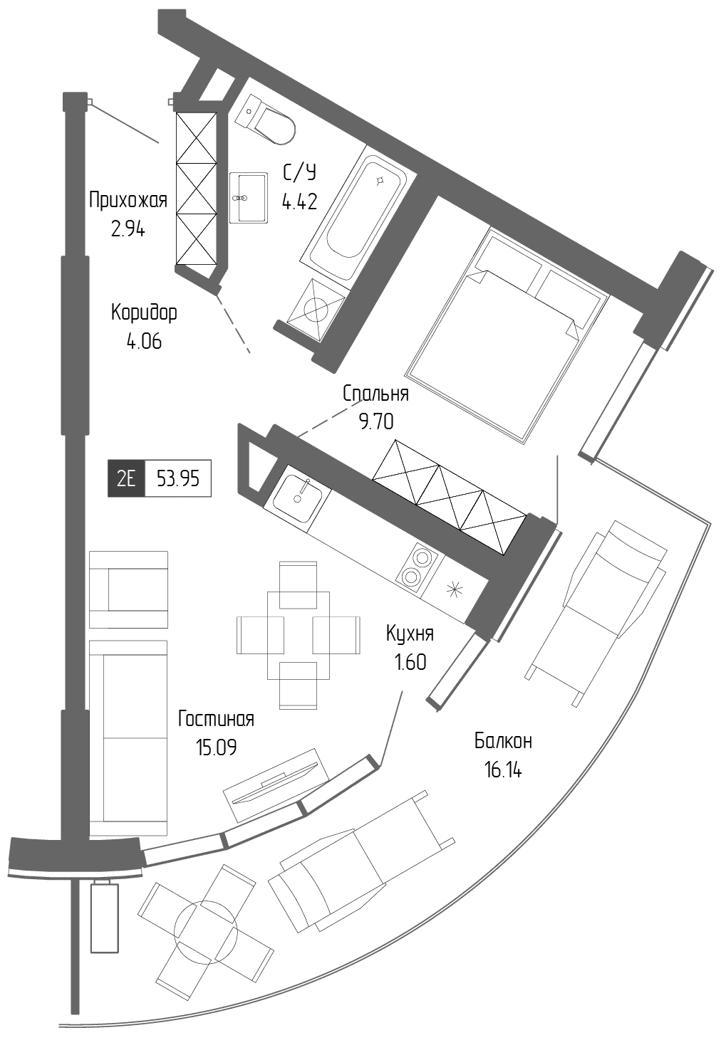 2-комн., 37.81 м²