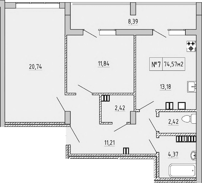 2-комн., 66.14 м²