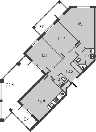 4-комн., 76.8 м²