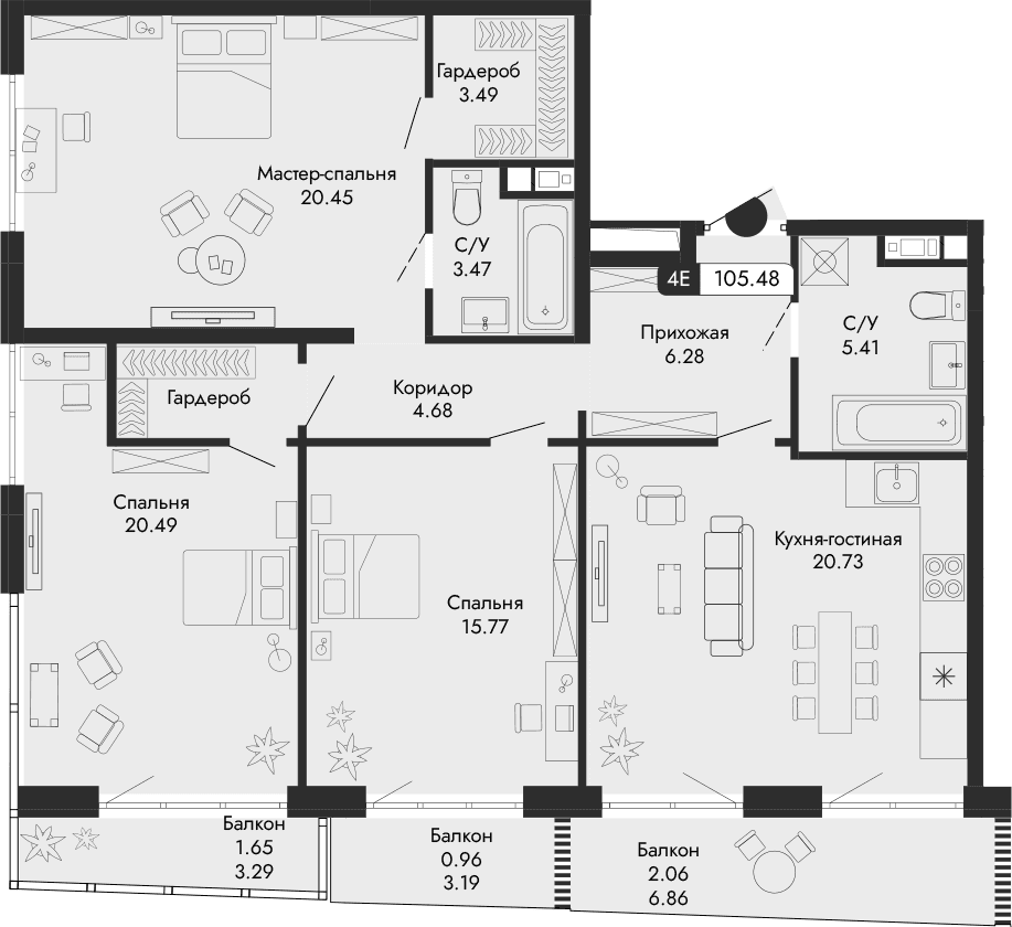 4-комн., 100.81 м²
