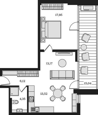 2-комн., 55.12 м²