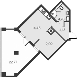 1-комн., 32.41 м²