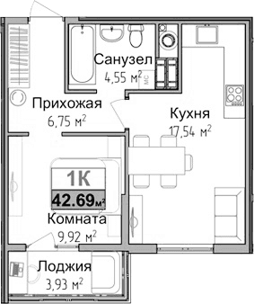 1-комн., 36.51 м²