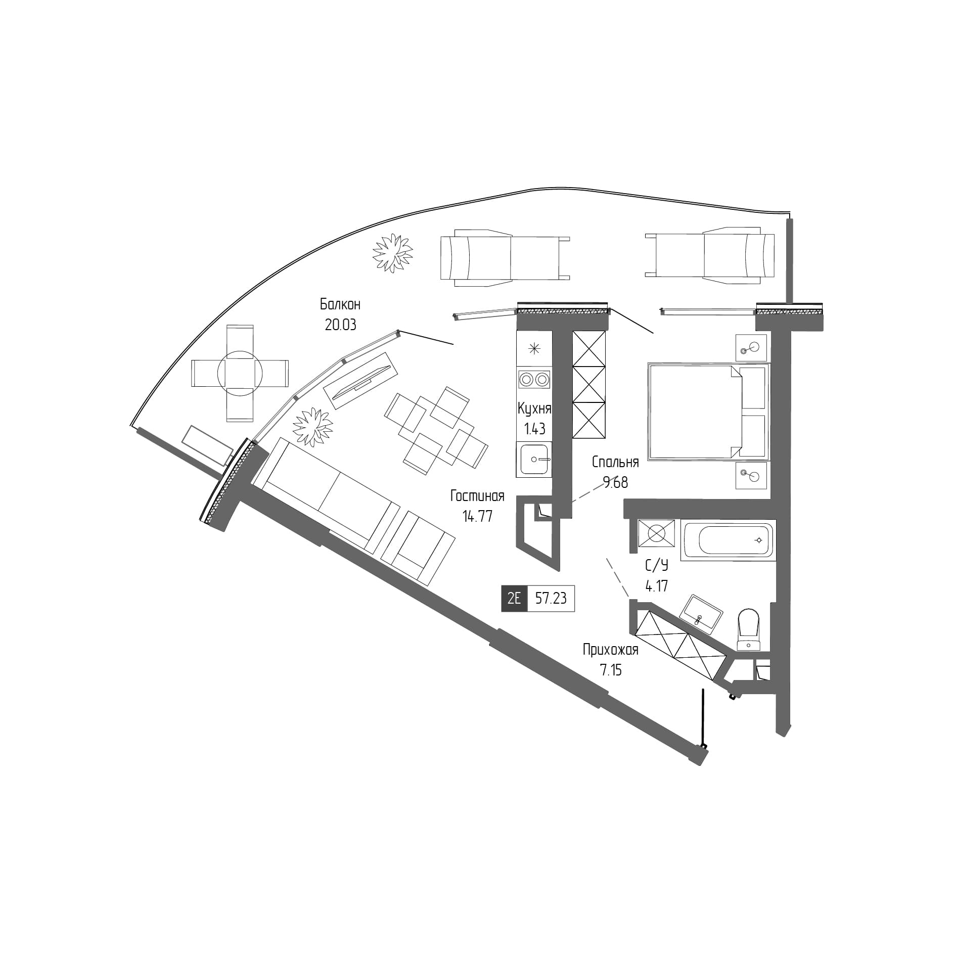 2-комн., 37.2 м²