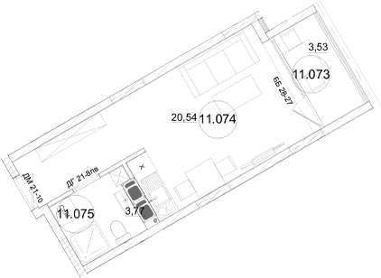 Студия, 24.31 м²
