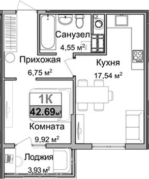 1-комн., 36.8 м²