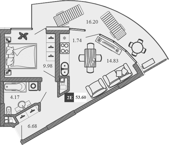 2-комн., 37.4 м²