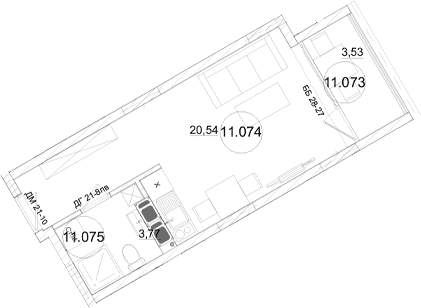 Студия, 24.31 м²
