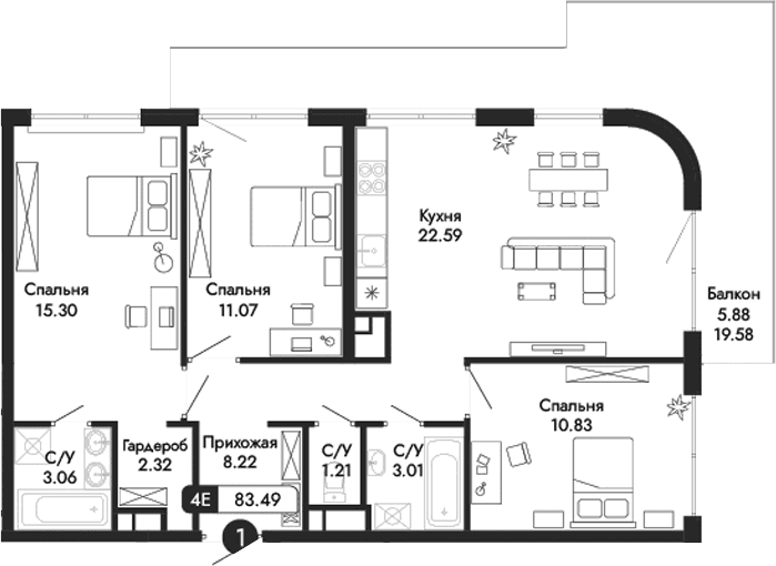 4-комн., 77.66 м²