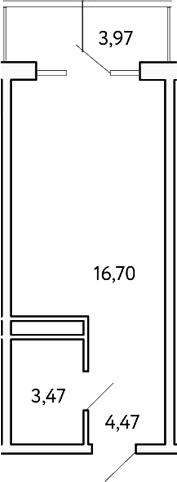 Студия, 24.64 м²