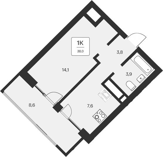 1-комн., 29.4 м²