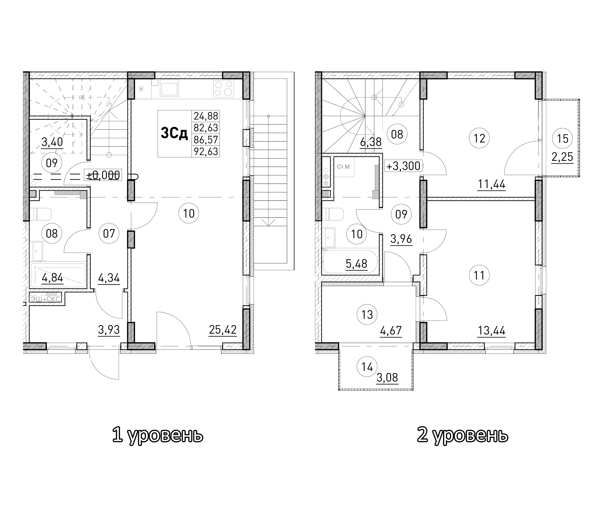 2-комн., 82.63 м²