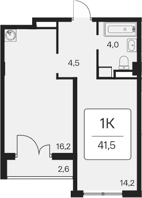 1-комн., 38.9 м²