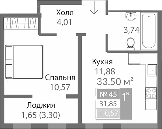 1-комн., 30.2 м²