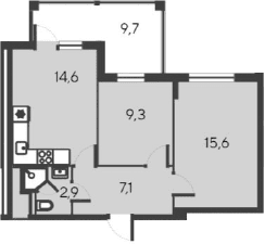 3-комн., 49.5 м²