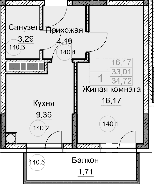 1-к. квартиры