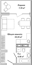 Студия, 27.83 м²