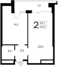 1-комн., 45.5 м²