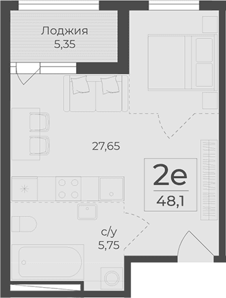 Своб. план., 42.75 м²
