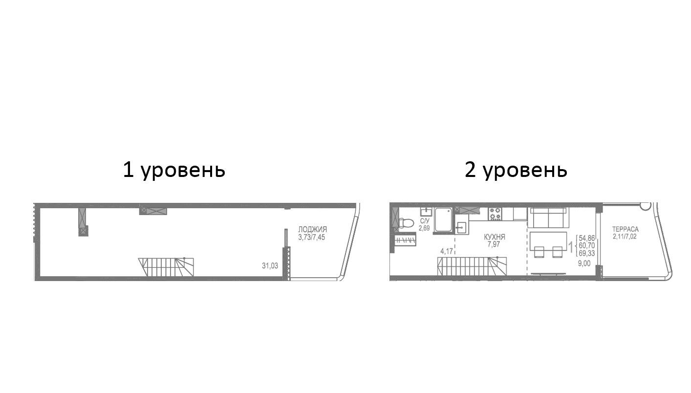 2-комн., 63.49 м²