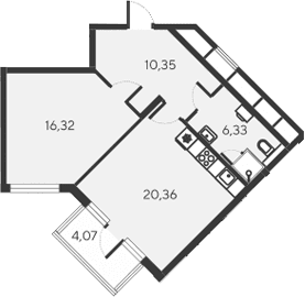2-комн., 53.36 м²