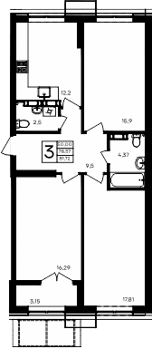 3-комн., 78.57 м²